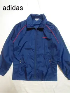 80s アディダス ナイロンジャケット デサント製 刺繍ロゴ