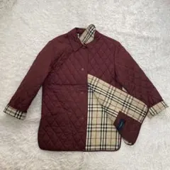 バーバリーロンドン　キルティングジャケット　ボルドー　ノバチェック　大きいサイズ