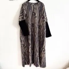 本場大島紬 ピンタック ロングワンピース 泥染め - メルカリ