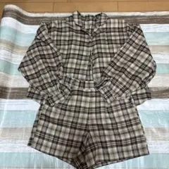 ブラウン系チェック セットアップ