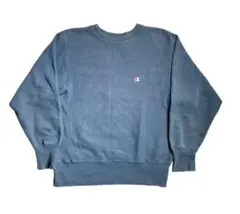 90s USA製 リバースウィーブ スウェット 目あり スモークブルー