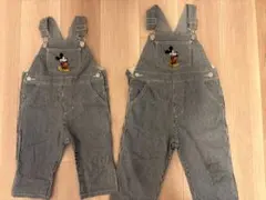 ミッキーマウス刺繍オーバーオール 80cm 100cm