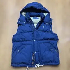 POLO RALPH LAUREN フード付きダウンベスト M ネイビー