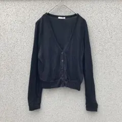 2409【Newlyme】M♡Vネックシアーカーディガン クロップド 長袖のサムネイル