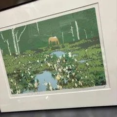 本間武雄 版画 陽光 シルクスクリーン 額装品 | Mercari