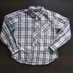 コムサイズム　COMME CA ISM 長袖シャツ 130A ブラウン系チェック