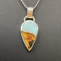 TPY0017☆ラリマー・アンバーペンダントトップ☆高品質　天然石　美品　希少