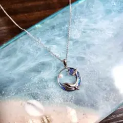 クジラ✿デザインネックレス パール シルバーカラー No.1781