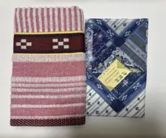 ミンサー柄タオルと沖縄絣模様のハンカチセット