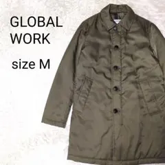 グローバルワーク ナイロン ステンカラーコート M カーキ