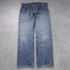 リーバイス501 Levis W34 ブルーデニム 青 古着 ヒゲ 18901
