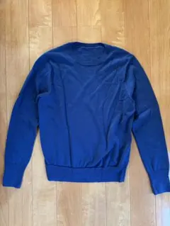 無印良品 ネイビー クルーネック 長袖セーター