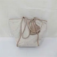 ★ロデスコ RODE SKO タッセル付きトートバッグ ベージュ系 レディース