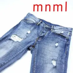 ミニマル「 mnml 」ストレッチ 裾ZIP スキニー ダメージ　２９