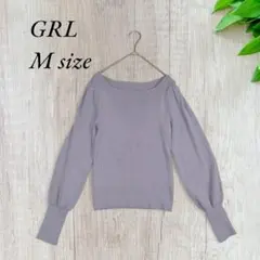 グレイル　スクエアネックリブプルオーバー【M】パープル