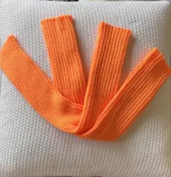 オレンジ リブ編み アームカバー 新品