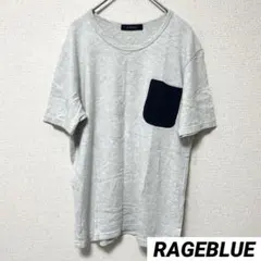 ୨୧ レイジーブルー M 半袖Tシャツ トップス カラーポケット コットン