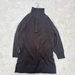 CEPO セポ ジップアップ ニットチュニックワンピースダークグレー M