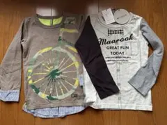 新品タグ付（難あり）＆USED☆maarook 長袖Tシャツ　2枚組　110cmのサムネイル