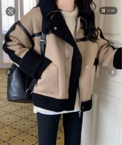 17kg フェイクムートン ブルゾン ボア レディース アウター ジャケット