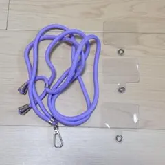 ☘️ スマホストラップ パープル 紫 肩掛けストラップ