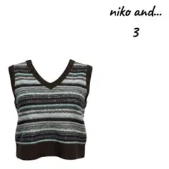 niko and... ストライプニットゆったりサイズベスト
