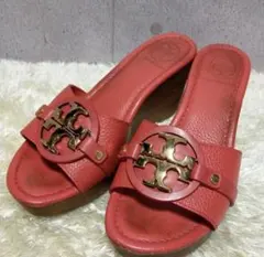 TORYBURCH トリーバーチ 厚底サンダル 金具ロゴ レザー