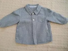 ファミリア チェック柄ボタン付きシャツ