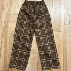 ローリーズファーム　キッズ ブラウンチェック柄長ズボン サイズ5