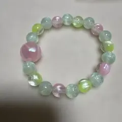 春色カラフルビーズブレスレット