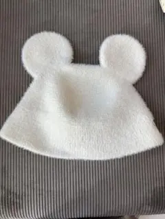 ミッキーマウス 耳付きホワイト帽子