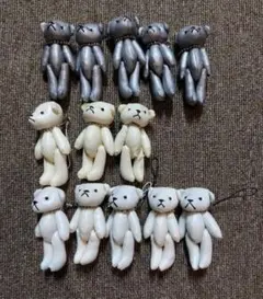 熊ぬいぐるみセット 白・クリーム・銀 13個 個別売りも致します。（説明文参照）