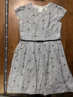 アートレター　ストライプ柄 リボン刺繍 半袖ワンピースのサムネイル