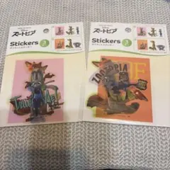 ディズニー　ズートピア　ダイカットステッカー３枚入り　２種セット