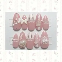 【♱様 専用ページ】 ネイルチップ ウィッシュコア ピンク バラ 音符 ピアノ