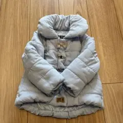 プチマイン　中綿リボンジャケット　水色petit main ダウン　90センチ