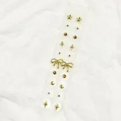 ゴールド　シンプル　耳ツボジュエリー　耳つぼジュエリー