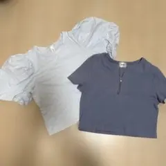 H&M パフスリーブ カットソー ライトブルーのサムネイル