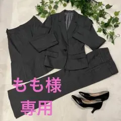 美品n-line 佐々木希 3点セット スーツ シルク混 グレーストライプ 7号