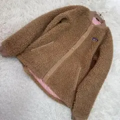 patagonia キッズ ボアブルゾン ブラウン XXL 16-18 オシャレ