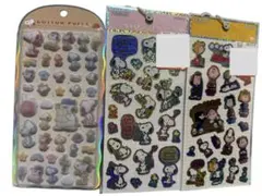 新品未使用　スヌーピー　コットンパフィシール　ホログラムシール　ステッカー