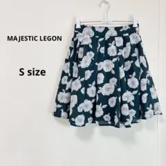 マジェスティックレゴン　フレアミニスカート　S 花柄　ネイビー　インナーパンツ付