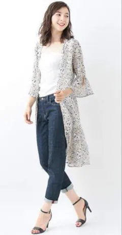 新品未使用 a.v.v standard 花柄 ロングカーディガン S サイズ