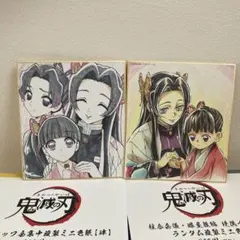 〈鬼滅の刃〉全集中展他 色紙 2枚セット 胡蝶姉妹 作画スタッフ 複製ミニ色紙