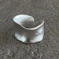 シルバー s925 シンプル オープンリング メキシカンジュエリー ウェーブ