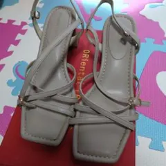 Oriental Traffic ナローストラップメタリックラインサンダル