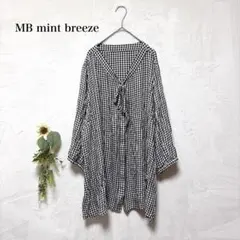 MB mint breeze レーヨン　7分袖シャツ　ギンガムチェック　4Ｌのサムネイル