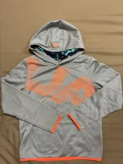 アンダーアーマー フード付きパーカー グレー/オレンジ 150サイズ