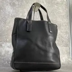OLD COACH レザー ハンドバッグ トートバッグ ステッチ ブラック