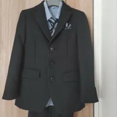 入学式フォーマルスーツ 黒 120cm ネクタイ付き